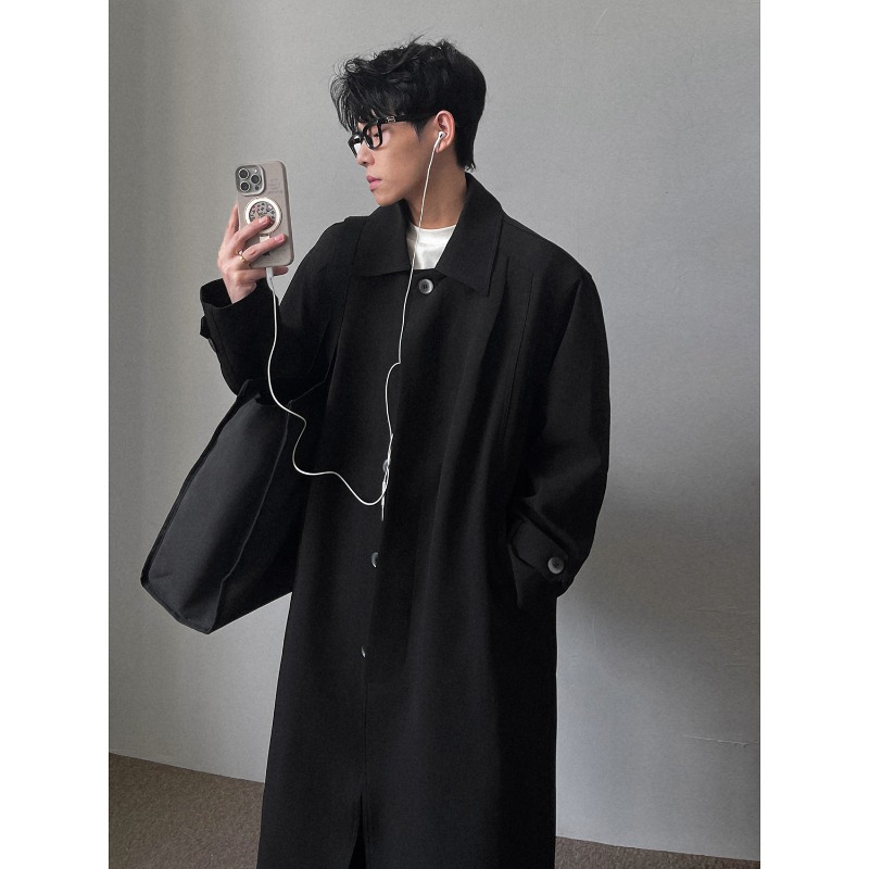 Men'S Fashion X - Minimalistischer Herren-Langmantel mit einem Knopf –