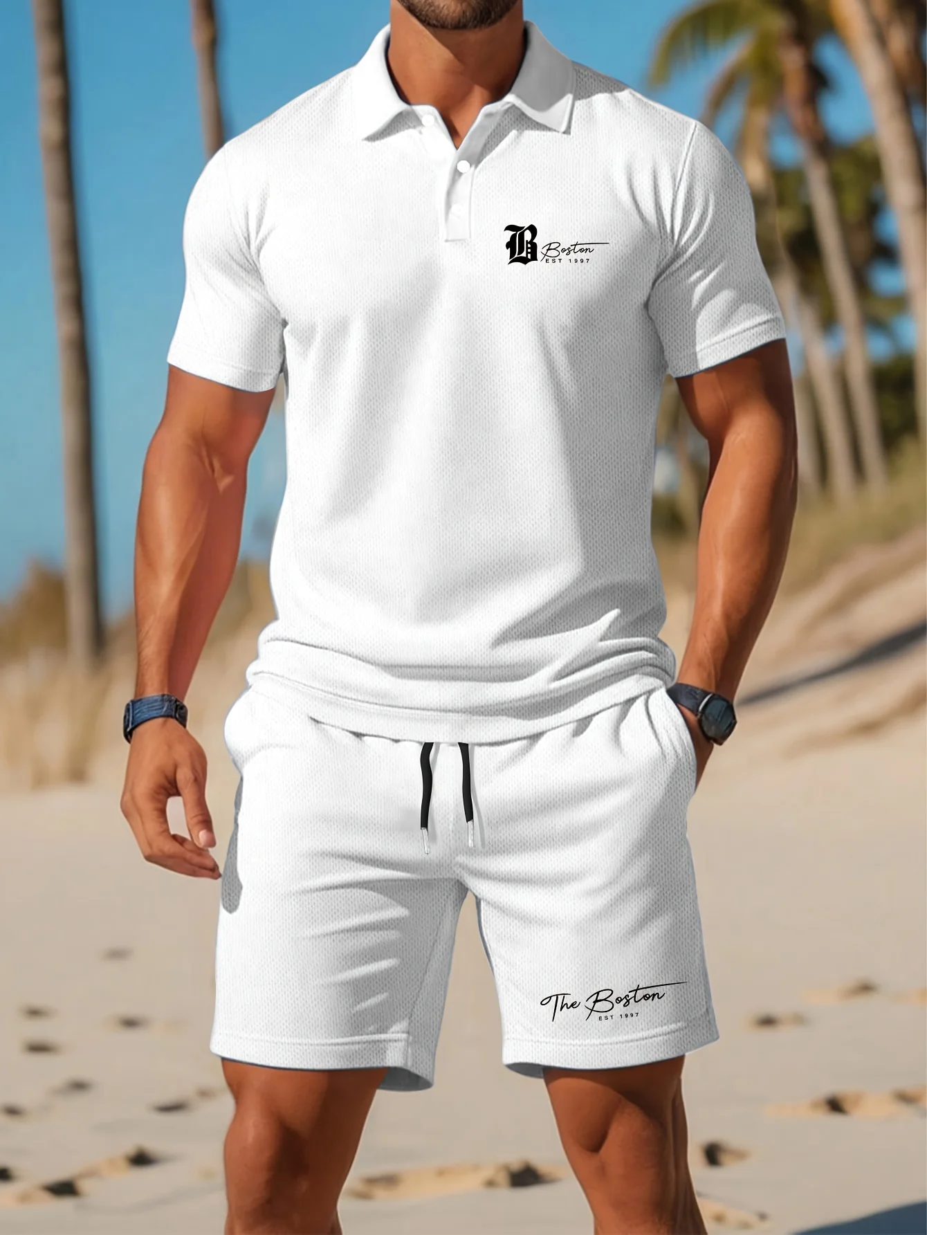 Men'S Fashion Videos - Sommerliches neues Herren-Poloshirt-Set, lässig, sportlich, cool,