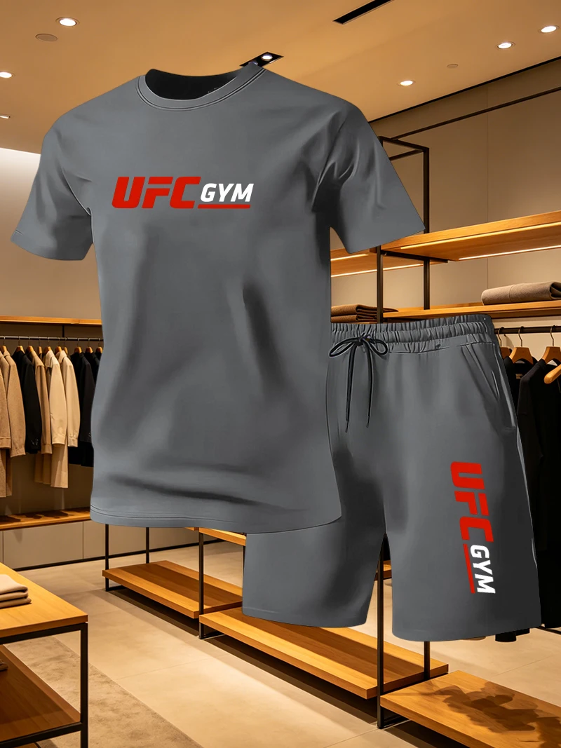 Men'S Fashion Videos - Herren Mode T-Shirt Shorts UFC Freizeit-Set