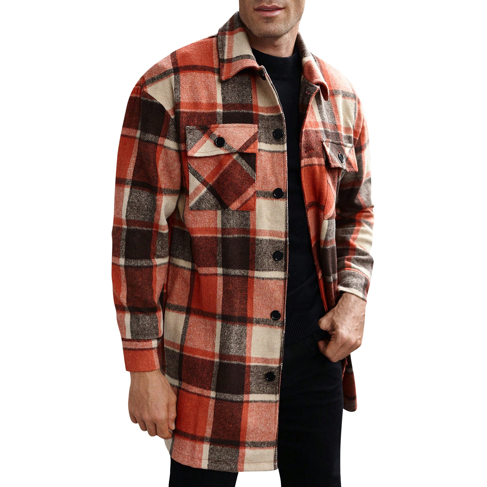Men'S Fashion X - Doppeltaschen-Trenchcoat, langer Mantel für Herren, lässig,