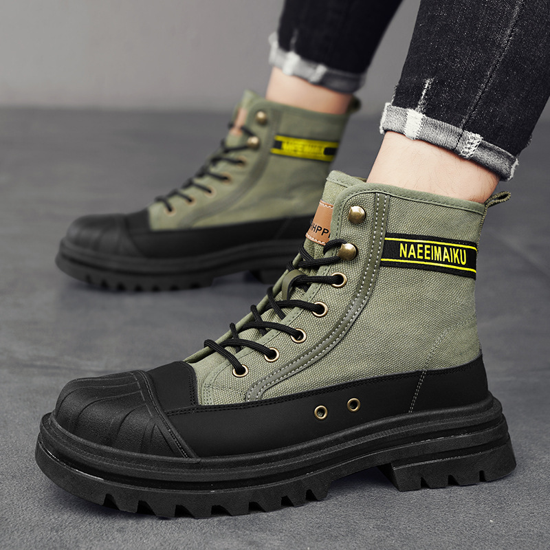 Men'S Fashion News - Herren Leinwand Stiefel Mode High Top