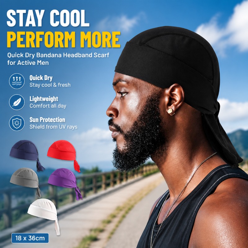 Men'S Fashion With Hat - Schnell Trocknender Polyester-Bandana-Kopftuch-Schal für Männer Sommer