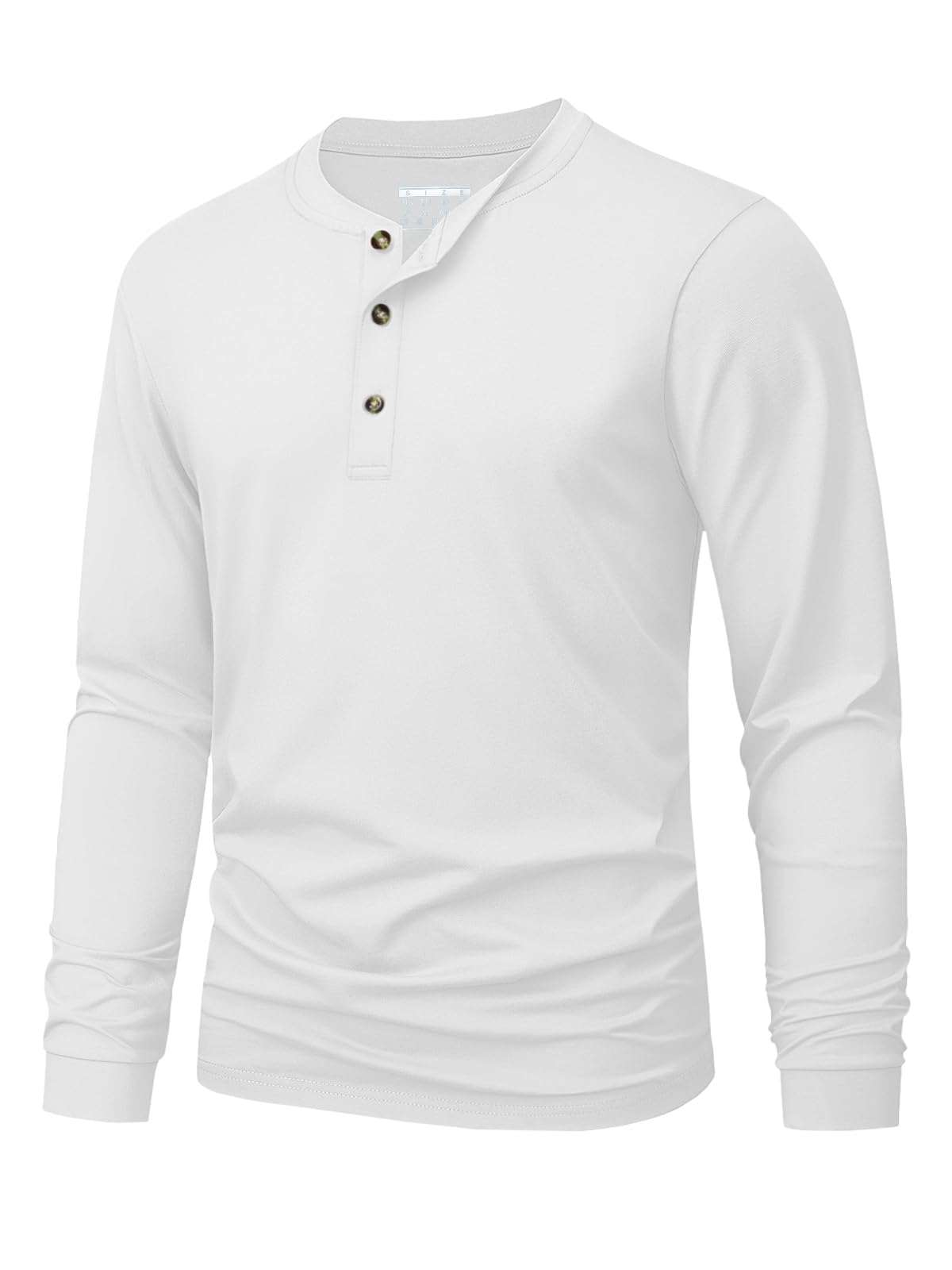 Mens Fashion Clothes - Herren-Henley-T-Shirt, schlicht, einfarbig, bedruckt, langärmelig, modisch,