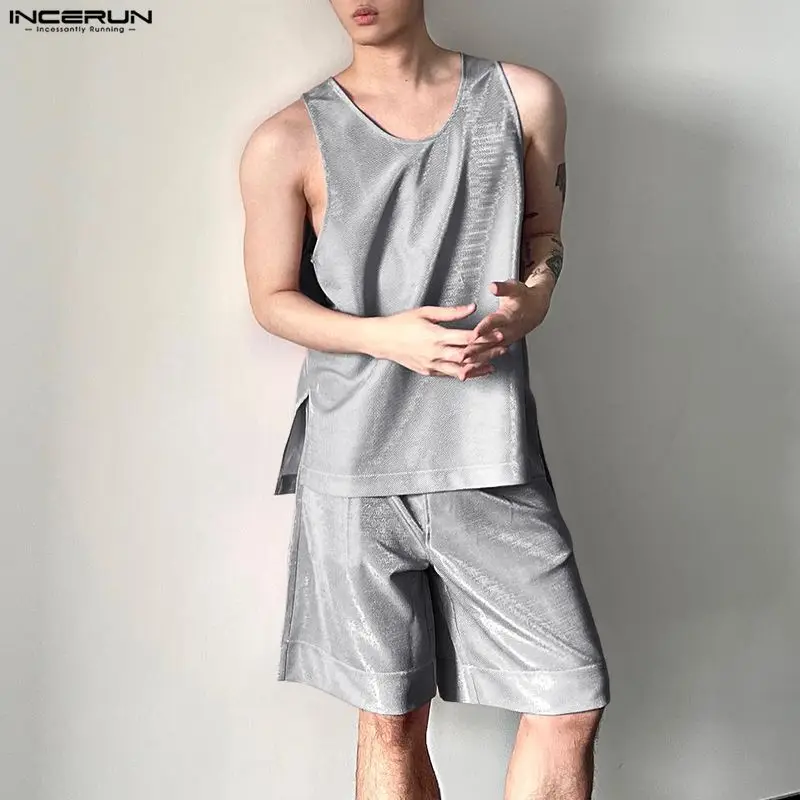 INCERUN Herren-Sets, glänzend, – Mens Fashion Summer Bewertung und Preis