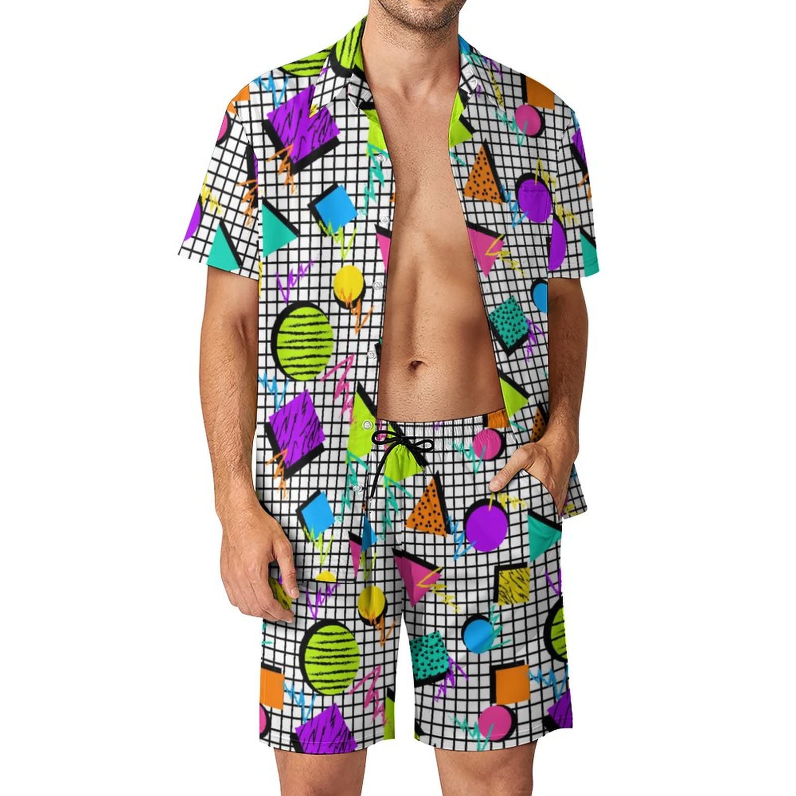 Sommer Unregelmäßiger Geometri – Men'S Fashion Videos Bewertung und Preis