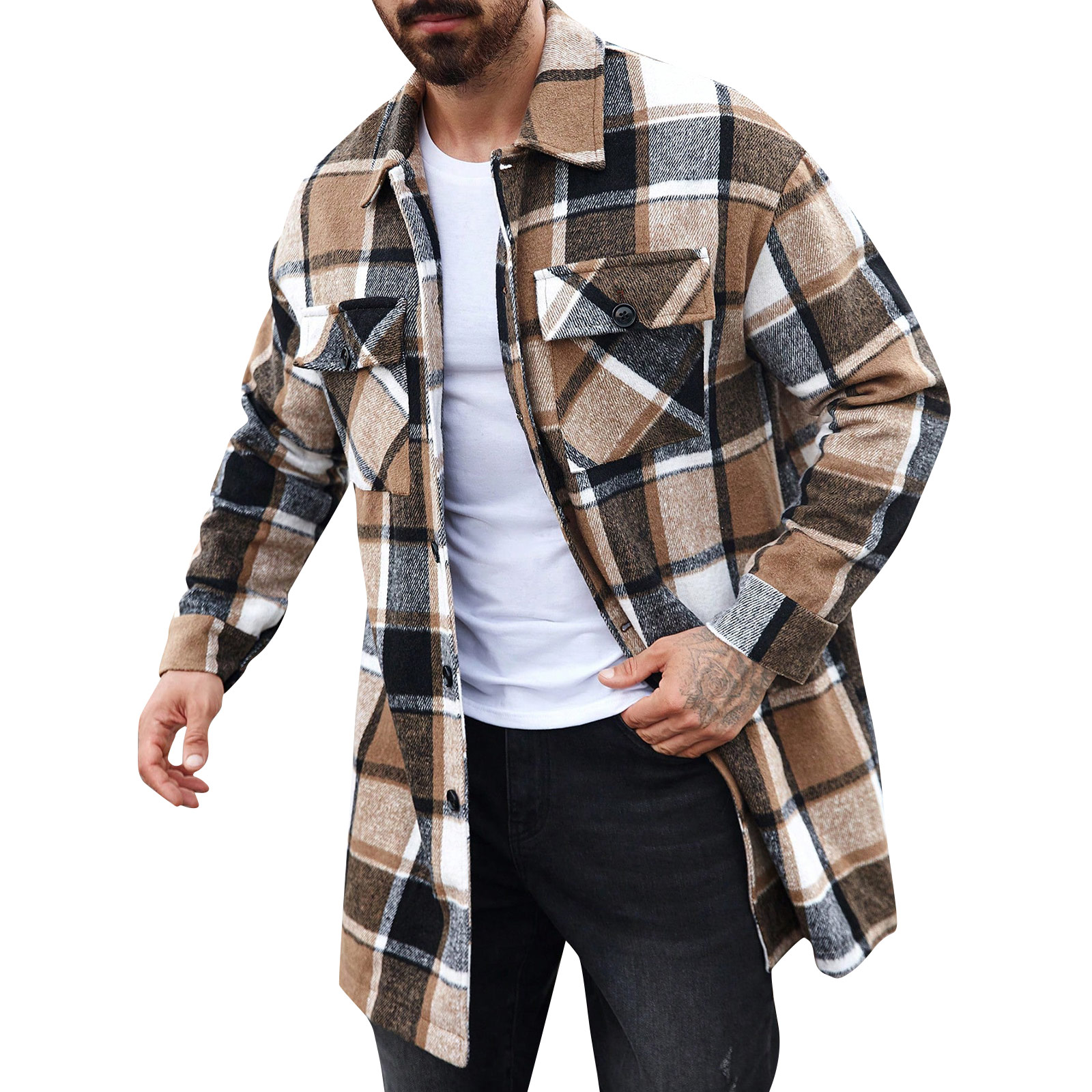 Doppeltaschen-Trenchcoat, lang – Men'S Fashion X Bewertung und Preis