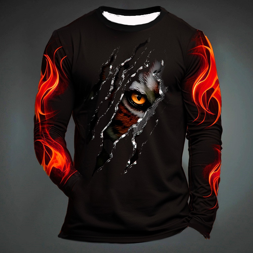 Lustiges Tiger-Print-T-Shirt f – Mens Fashion Clothes Bewertung und Preis