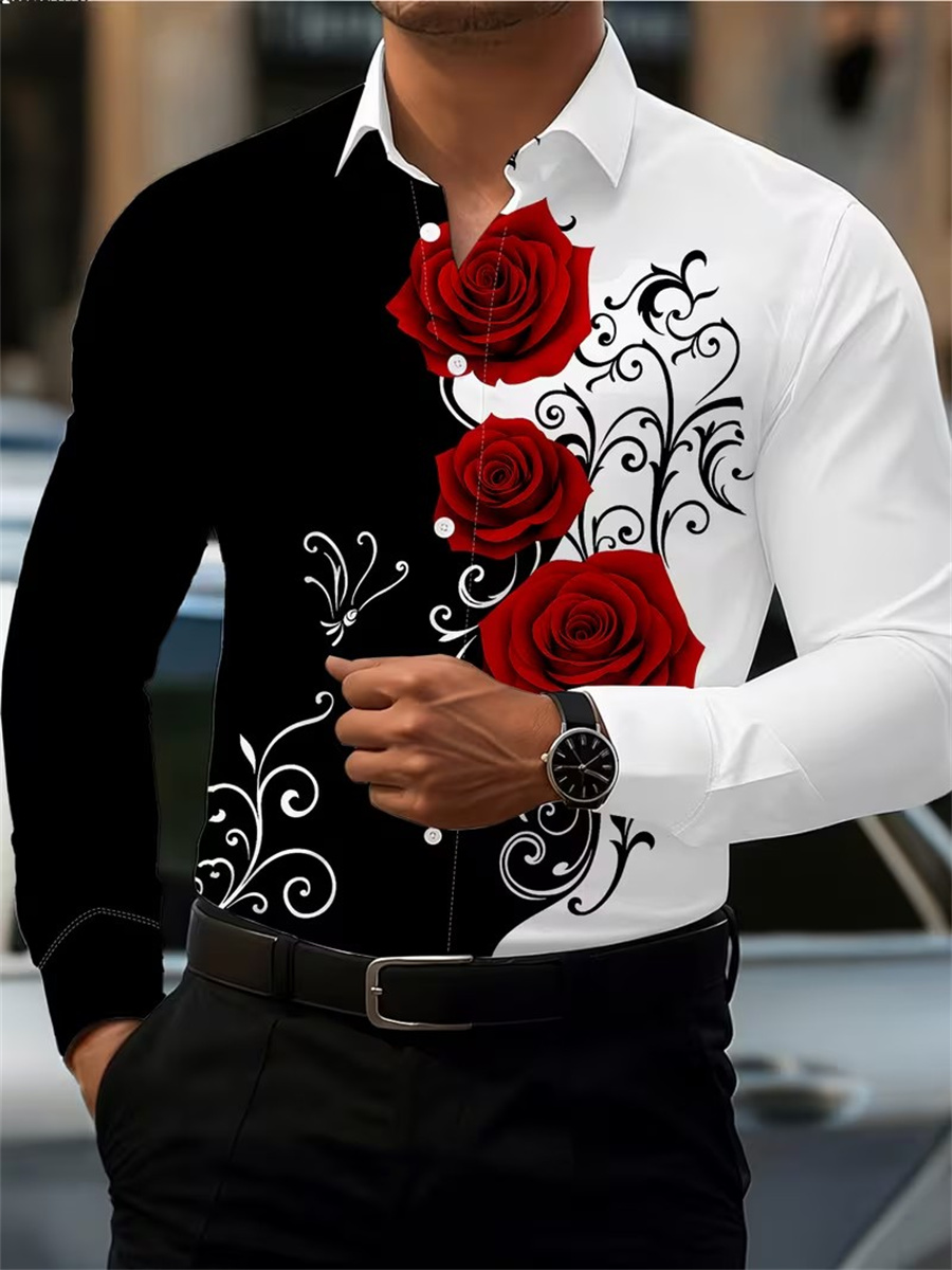 Herren Langarmhemd mit rotem R – Mens Fashion Clothes Bewertung und Preis