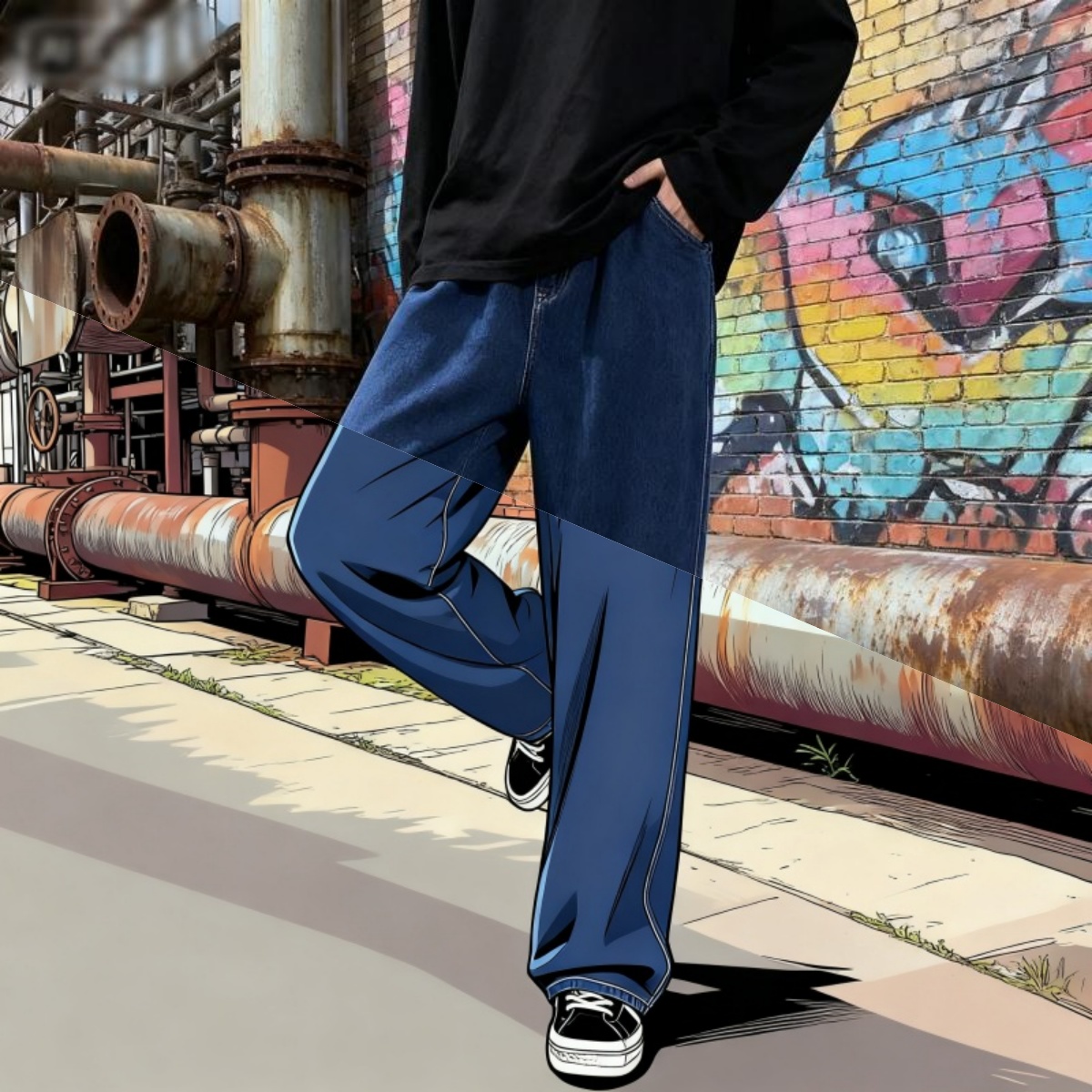 Koreanischen Stil Streetwear N – Men'S Fashion Grey Jeans Bewertung und Preis
